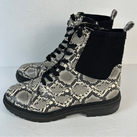 Circus by Sam Edelman Giovanny Snake Print Combat Boots 10 - Picture 7 of 10